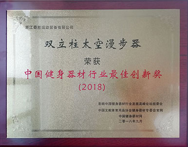 2018 中国健身器材行业最佳创新奖 双立柱太空漫步器